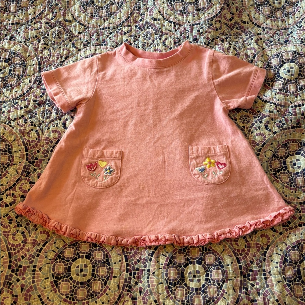 Vintage Y2K Pink Kids Shirt with Embroidered Pockets